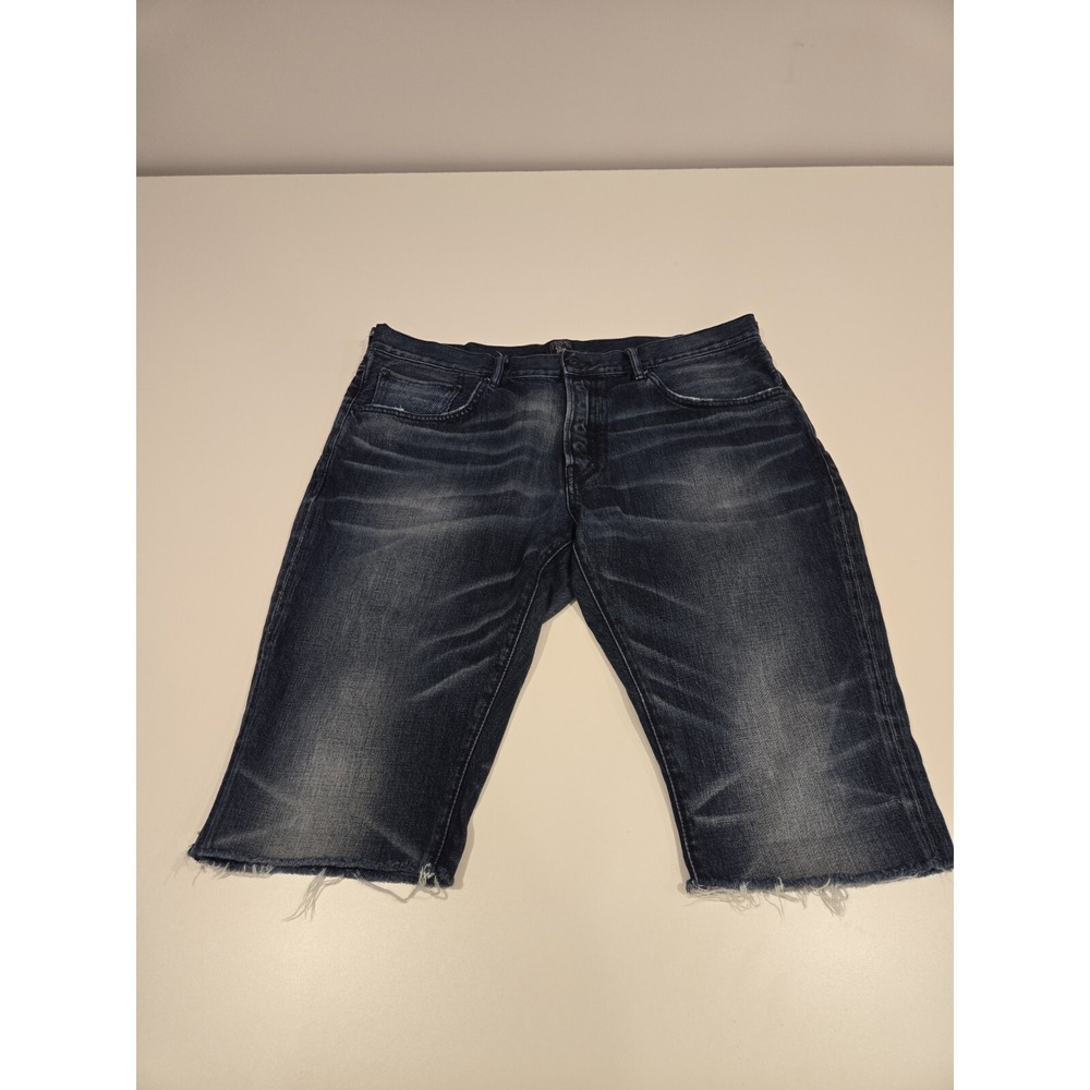 PRPS Shorts Men's 38 Blue Denim Jhorts Cutoff 25" Distressed Jeans Button Fly